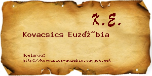 Kovacsics Euzébia névjegykártya